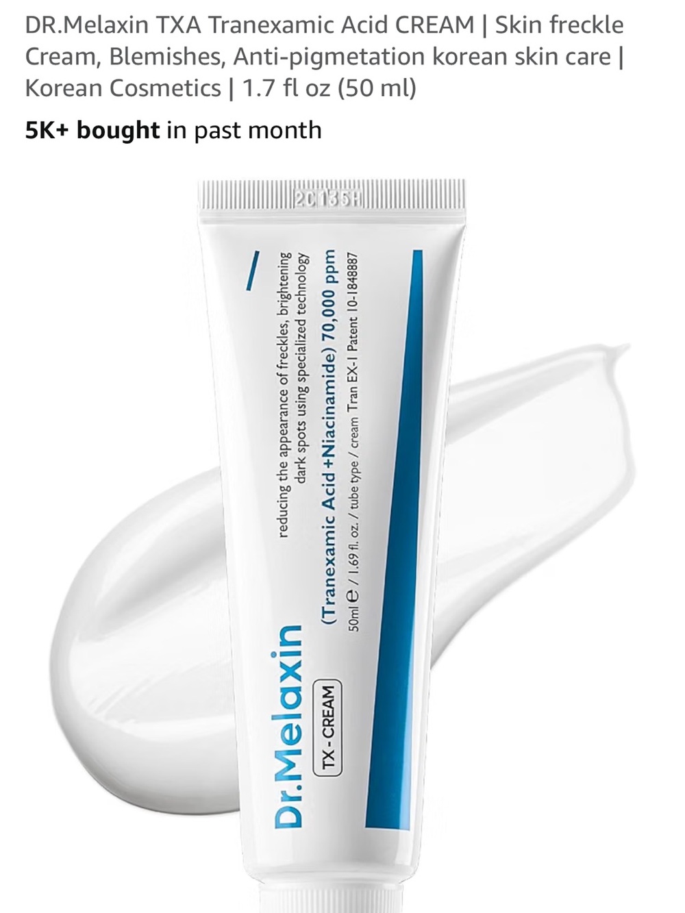 TXA Tranexamic Acid Cream – White & Blue Brightening Cream